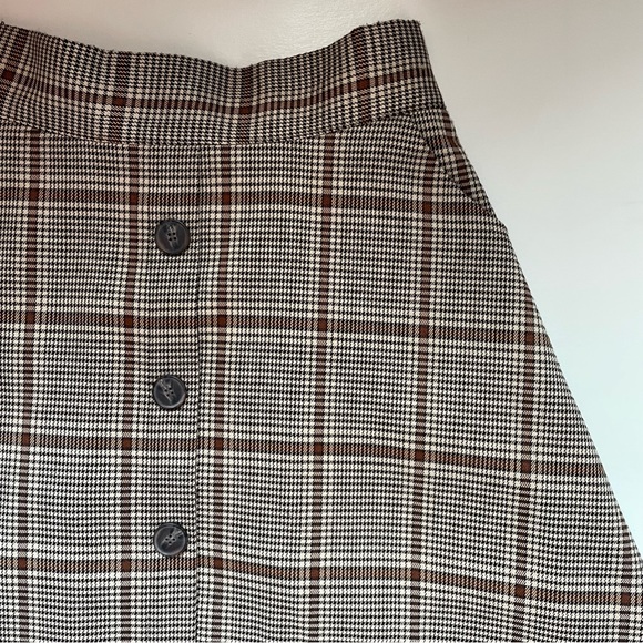 SIMONS | Medium | Tweed A-Line knee length brown skirt | Korean - Picture 4 of 7